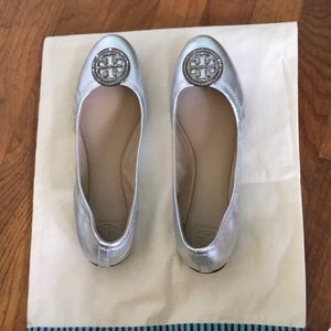 Tory Burch Silver Flats